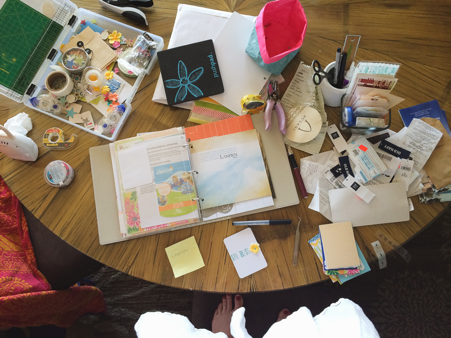 scrapbooking while on vacation