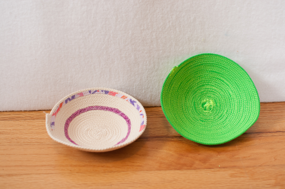 rope bowls from organic cotton and spindle cord