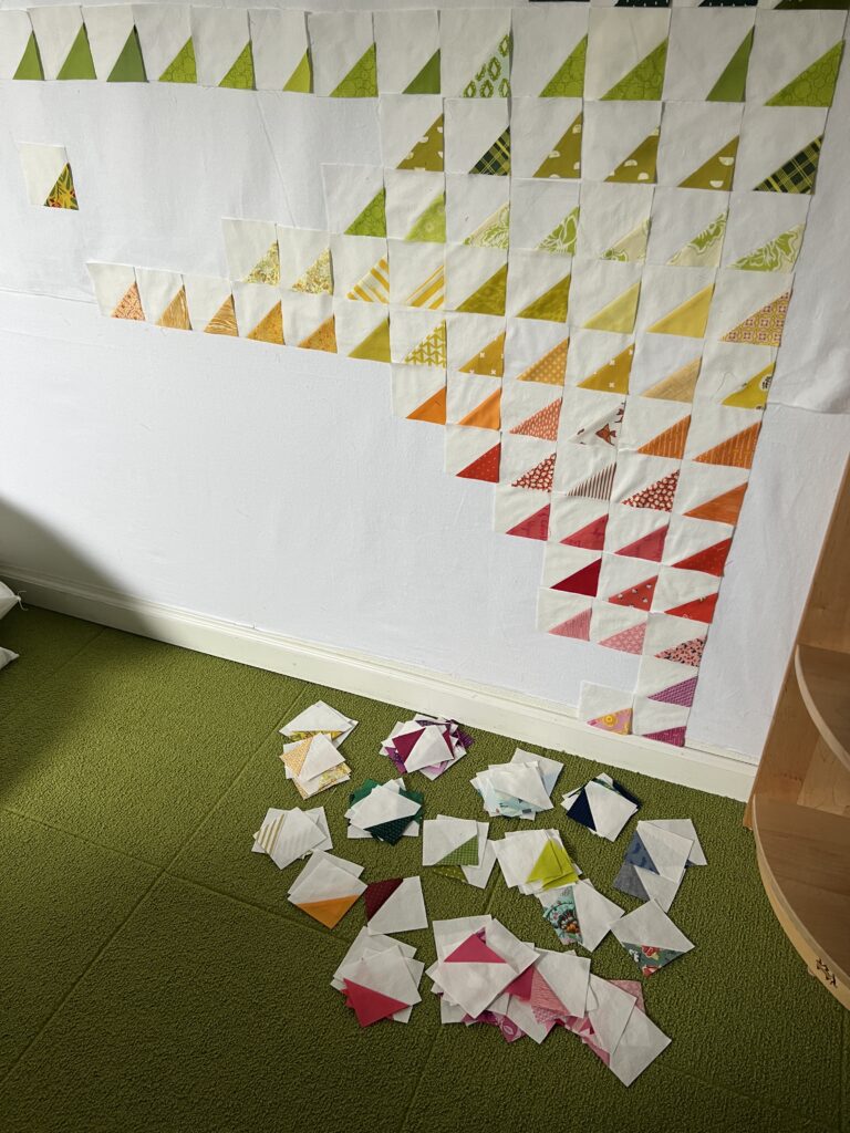 quilt in the process of being designed