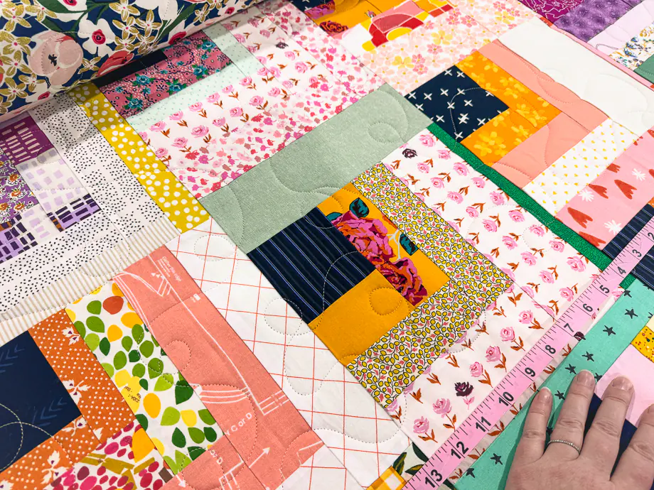 Learning Quilting: Colorful Patchwork Quilt Blocks in Progress